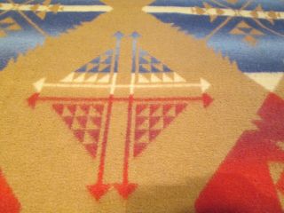 Vintage Antique Camp Blanket Indian South West Cabin SW Country Boho Double Bed 4