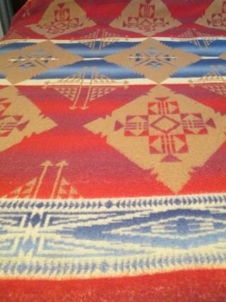 Vintage Antique Camp Blanket Indian South West Cabin SW Country Boho Double Bed 8
