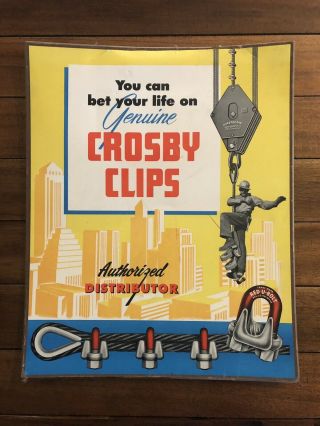 Vintage 1930 ' s Crosby Clips Sign Counter top display Sign 4