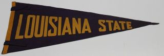 1940s Vintage Lsu Tigers Louisiana State Pennant 30 " Ex 42298