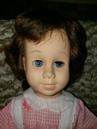Vintage Chatty Cathy Doll Brunette Blue Eyes Clothing Talks