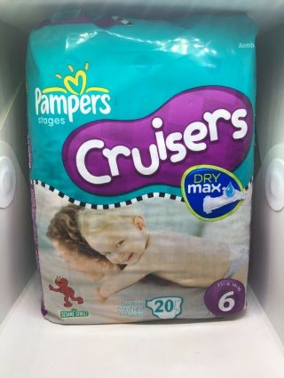 Vintage Pampers Stages Cruisers Size 6,  20 Diapers