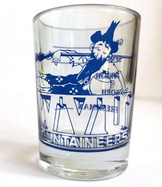 Vintage Wvu Mountaineer Double Large Shot Glass Graduated Marks Libbey