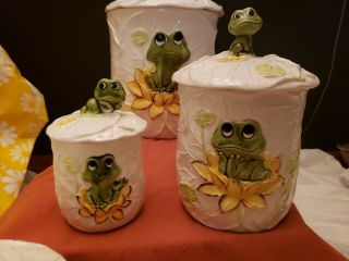 Vintage Neil The Frog Sears Roebuck And Co.  1979 Canister Set Salt Pepper 16 Pc 4