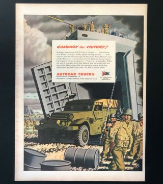 1944 Autocar Trucks Ww Ii Advertisement Armored Military Gangway Vtg Print Ad