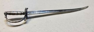 Vintage Antique Sword Dagger Letter Opener Sterling Silver David R.  Rough Old