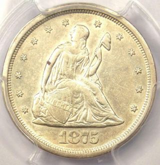 1875 - S Twenty Cent Coin 20c - Pcgs Au53 - Rare Certified Type Coin