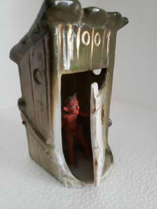 Vintage Devil Toilet Shed German Porcelain Missing Parts See Pic