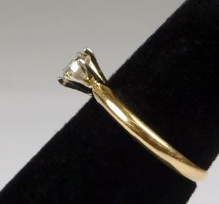 Vintage 14k Yellow Gold Diamond Solitaire Ring - Size 6 2