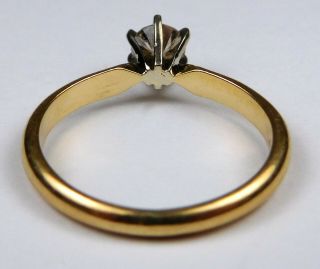 Vintage 14k Yellow Gold Diamond Solitaire Ring - Size 6 4