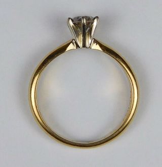 Vintage 14k Yellow Gold Diamond Solitaire Ring - Size 6 7