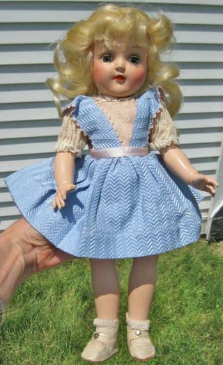 1950s Ideal P - 91 Toni Doll Blonde Hair Blue Eyes 15 " Dress Shoes