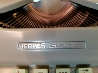 Vintage Hermes 3000 Portable Hebrew Typewriter with Case & Brushes 6