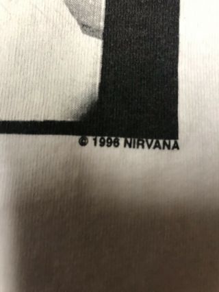 Rare 1996 Vintage Anvil Kurt Cobain Nirvana T Shirt 90 ' s L White 4