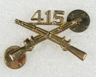 Army Collar Pin: 415th Infantry Regiment Officer,  104th Div (2) - Wwii Era