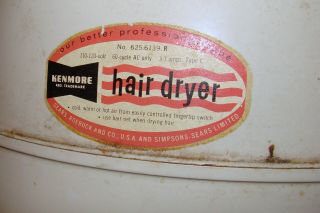 vintage SEARS KENMORE HARD BONNET floor stand HOOD HAIR DRYER - - - 2