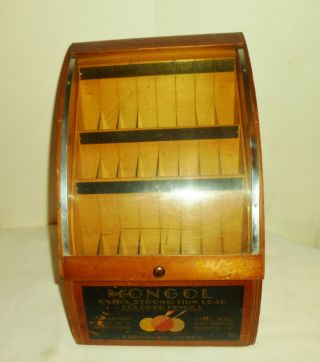 Vintage Eberhard Faber Mongol Colored Pencils Countertop Display Box