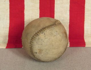 Vintage Antique Leather Indoor Softball Mush Ball 16 " Early 1900 