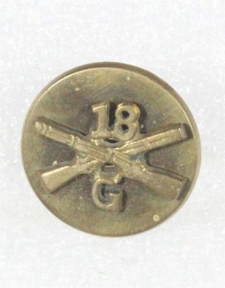 Army Enlisted Collar Pin: Co.  G,  18th Infantry Regiment,  1st Division