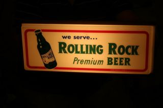 Vintage 1960 ' s Rolling Rock Beer Light Bar Tavern Gas Oil 15 