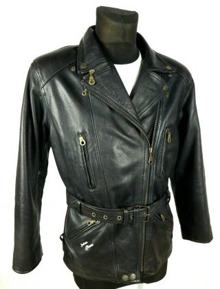 Indian Classic Motorcycle Leather Jacket M Heavy Black Vintage Rare