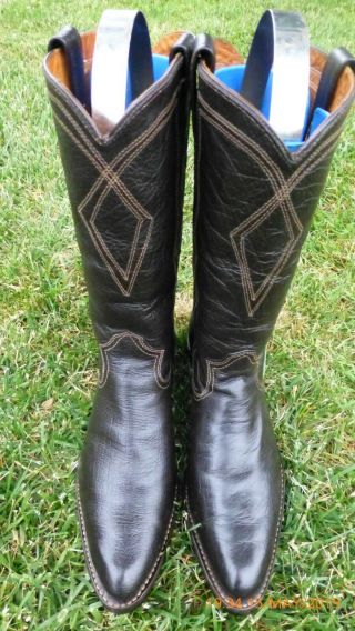 Vintage " Water Buffalo " Exotic " Rare " Western " Soft Leather " Cowboy Boots 9.  5 D