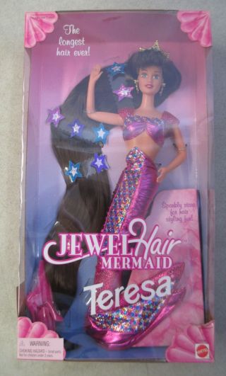 Mib 1995 Mattel Jewel Hair Mermaid Teresa Barbie Doll 14588