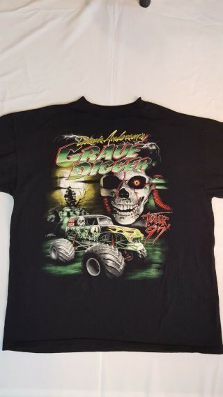 Vintage 90s Grave Digger Tour T - Shirt Size Xl 1997