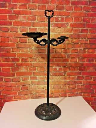 Vintage Chicago Verona Cast Iron Ashtray Pipe Stand 30 " X 13.  5 "