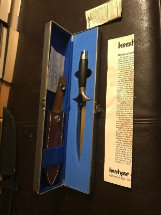 Vintage 1980 Kershaw Trooper Rare (no Groove) Dagger By Hattori Seki Japan Knife