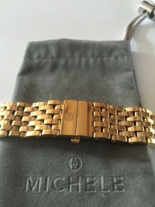 Michele Caber Yellow Gold Plt 18mm Watch Bracelet - Rare Find - Retail $700
