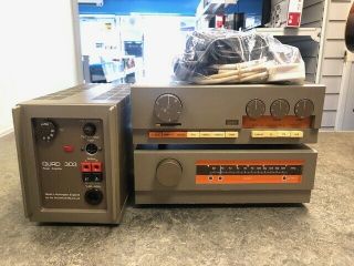 Rare Vintage Quad 33 Pre Amp/fm 3 Tuner/ 303 Power Amp Including Interconnects