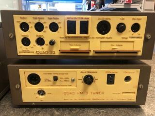 RARE Vintage Quad 33 Pre amp/FM 3 Tuner/ 303 power amp including interconnects 4