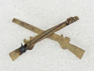 Army Collar Pin: Infantry Officer - WWII era,  pin back 2