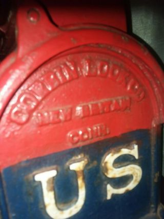 Cast Iron Vintage Mail Box Corbin Lock Company Britain Conn.