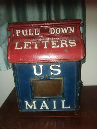 Cast Iron Vintage Mail Box Corbin Lock Company Britain Conn. 3