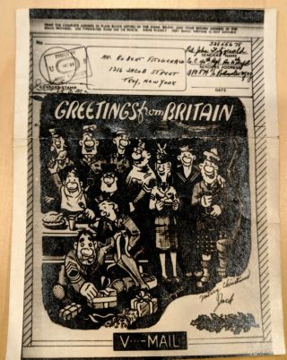 Wwii V - Mail From Britain Military With Christmas Greetings