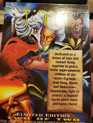 1995 marvel masterpieces mirage x - men limited edition 2 of 2 very rare 4