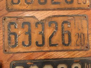 Vintage License Plates Illinois Nine Total 3