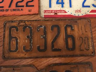 Vintage License Plates Illinois Nine Total 4