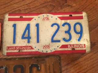Vintage License Plates Illinois Nine Total 5