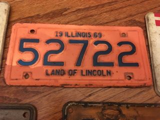 Vintage License Plates Illinois Nine Total 6