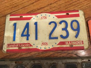 Vintage License Plates Illinois Nine Total 7
