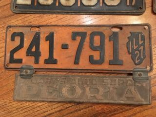 Vintage License Plates Illinois Nine Total 8