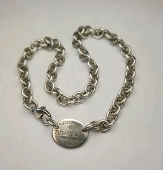 Vintage Return To Tiffany & Co.  Choker Necklace Sterling Silver 15.  5 "