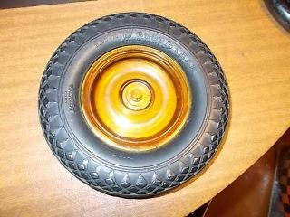 Vintage Goodyear Tire Ashtray Rare Amber Glass Hubcap Design