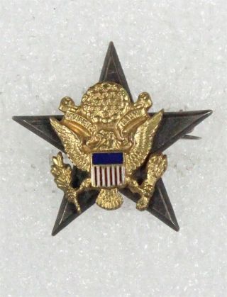 Army Collar Pin: General Staff Corps Officer - Wwii Era,  Pin Back,  Sterling