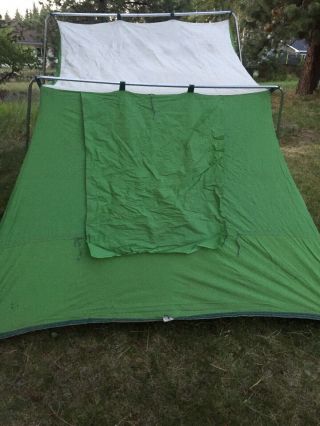 Vintage Wenzel 9 ' x 11 ' Canvas Tent 7 ' center peak 4 - 6 person Complete w/ stakes 7