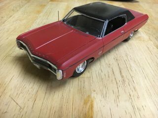 Rare Vintage Amt 1969 Chevrolet Impala Hardtop In Matte Red/blacktop