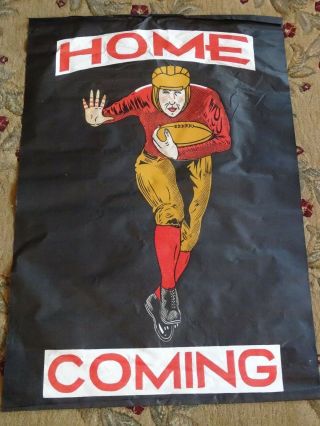 Vintage Home Coming Banner Ohio State 1912 Nos Oil Cloth Leather Helmet